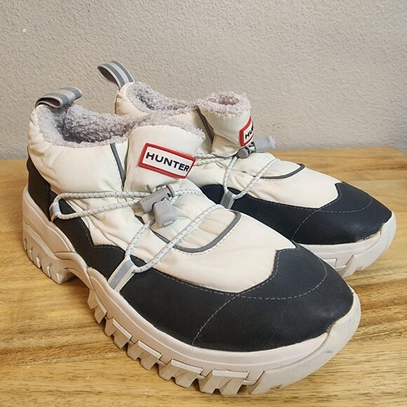 Hunter Womens Shoes Size 9 White Black Insulated Fleece Lined Winter Boots - Picture 8 of 11